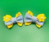 Pack of 5 pairs Flowers Hair Bows